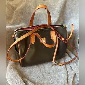 COPY - Dooney & Bourke Olivia Satchel Brown Pebble with crossbody strap